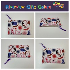 Zip Clutch / Purse / Bag / Pouch - Australian Animals on White